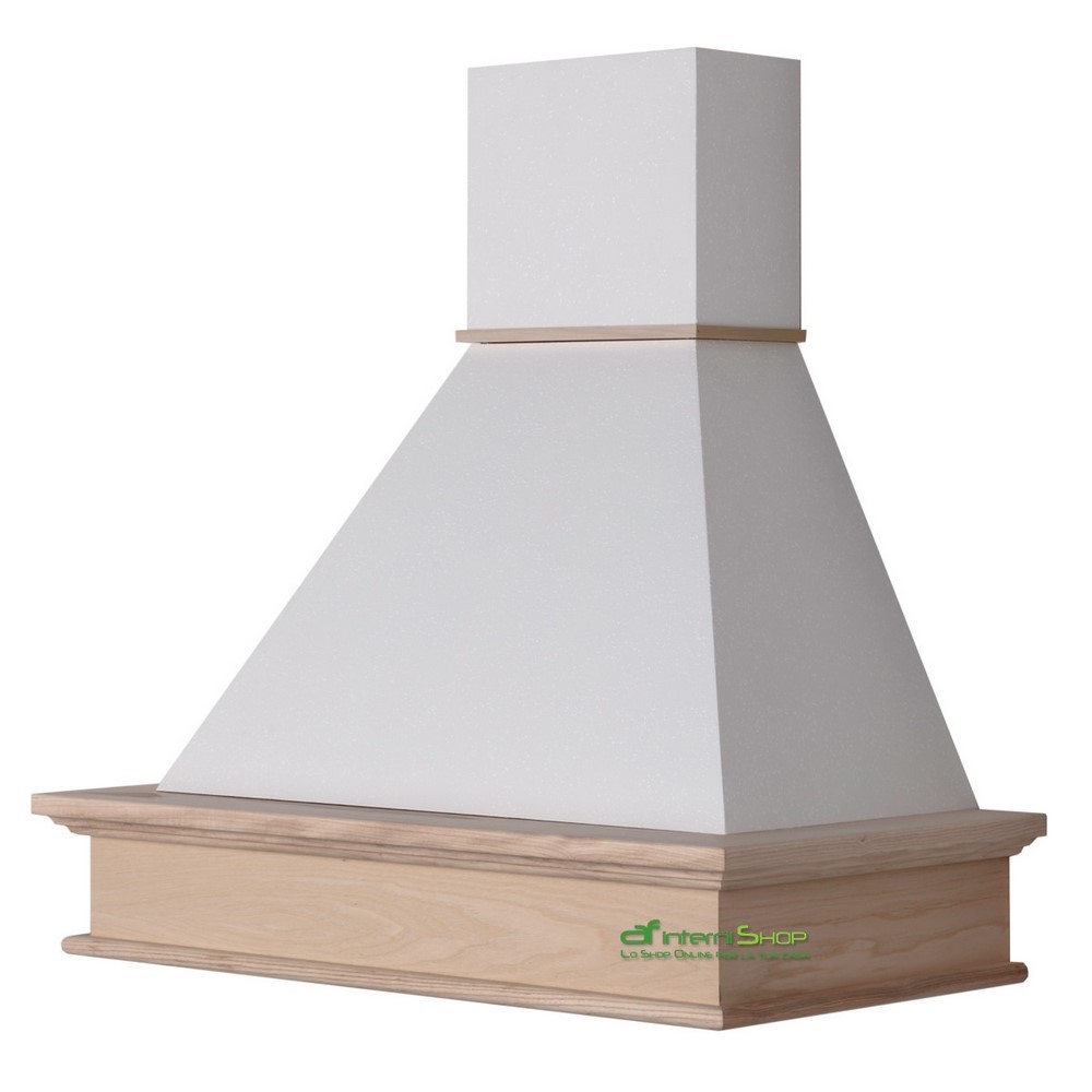 Cappa cucina CLASS 90 G-B fascione frassino grezzo- camino bianco